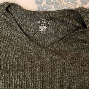 Army Green American Eagle Ribbed shirt